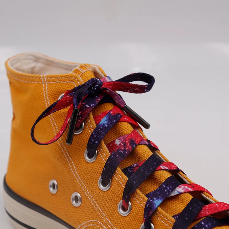 

Weiou Manufacturer New Arrive Fashion Design Heat Transfer High Quality Polyester Printed Starry Star Shoelaces, Rainbow,support customised color