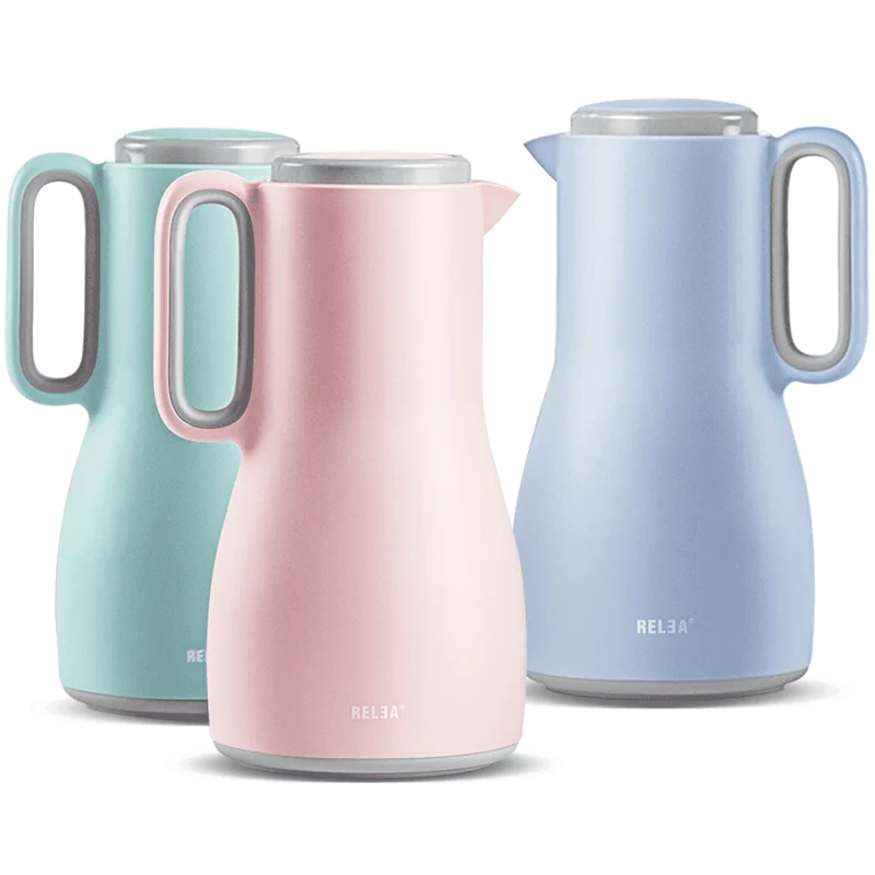 RELEA Double Walled Vacuum Insulated Thermal Coffee and Tea Carafe Stainless Steel Thermos