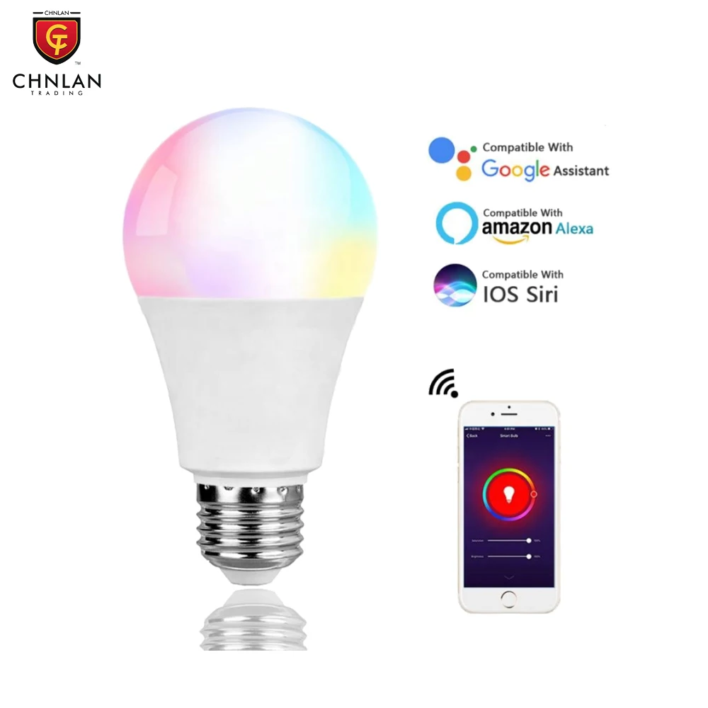 Tuya Google Home Alexa 10W E26 E27 Home Dimmable WiFi  LED RGB+White Lamp Light Smart Wifi Bulb