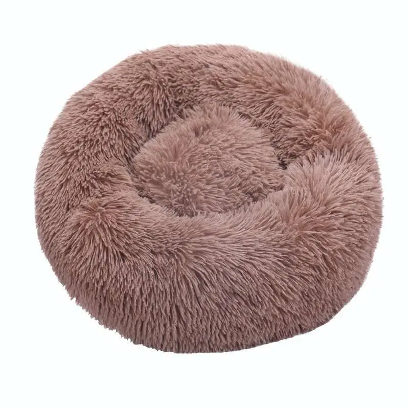 

Long Plush Animals Sleeping Round Cat Beds Soft Pet Products Cushion, Picture