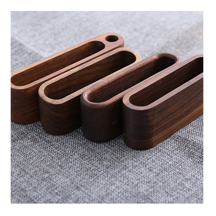 

Durable business card holder case simple wooden name card holder with pen container