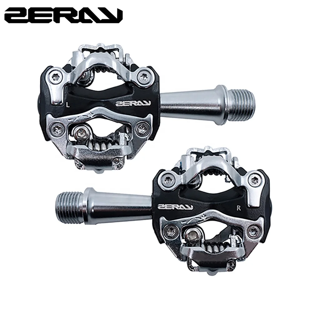 

MTB Bike Pedals with Clips Compatible SPD Double-sided Clipless Bicycle Locking Pedals ZERAY ZP-108S, Black
