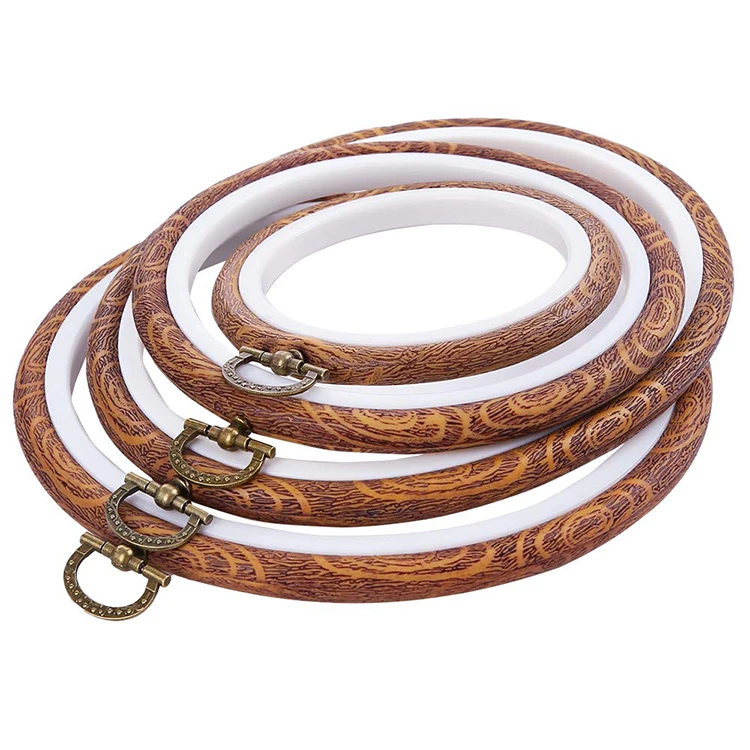 Factory direct sales 4 pieces bamboo wood grain embroidery hoops