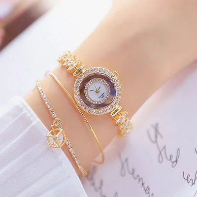 

BS Bee sister 1517 Diamond Ladies Watches Women Luxury Brand Watch Gold Clock Rhinestone Elegant Wrist Watches For Women, 2colors