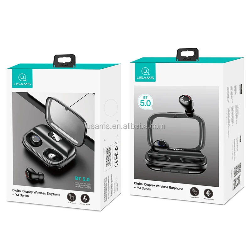 USAMS NEW YJ Series Blue tooth 5.0 Digital Display Wireless Earphone - ANKUX.COM