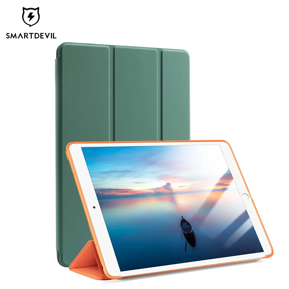 

New Design Official Magnetic Flip Cover For iPad 8th Smart Wake Full Wrapped Drop-resistance PU Holder Case For iPad, Multi colors