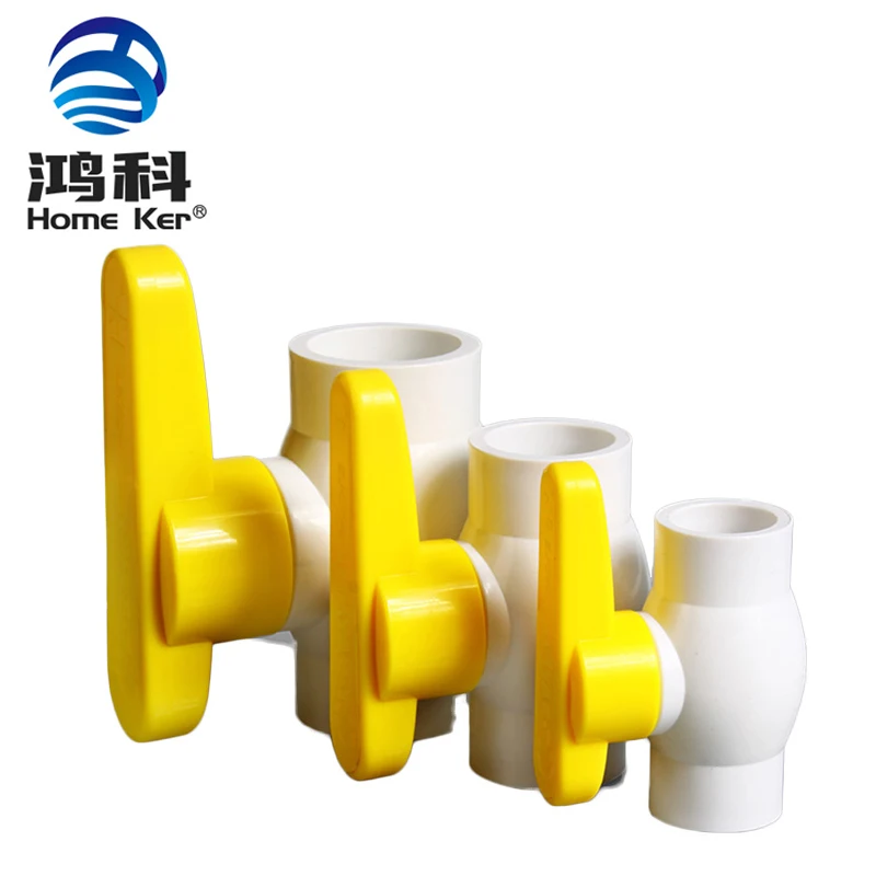 

China Wholesale High Quality Custom Size Color 1/2"-4" Plastic PVC/UPVC Ball Valve, White