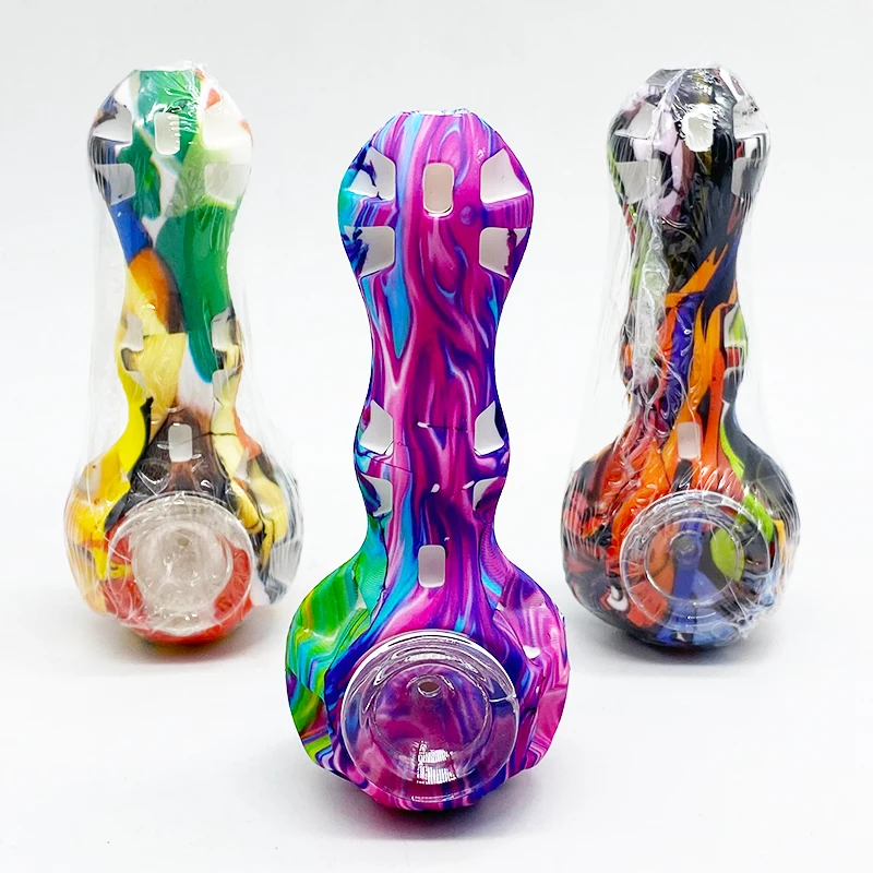 

SHINY Smoking Shop Supplies silicone pipes cute smoking weed pink pipes ship out in 24hrs, Mix colors