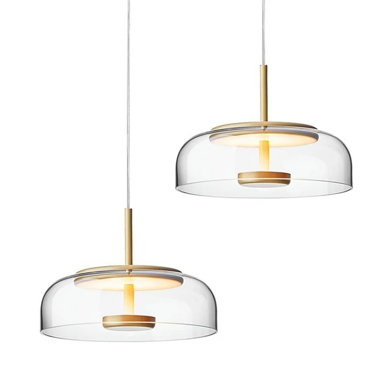 High quality hotel and house use chandelier modern hanging light ceiling gold color glass pendant lamp led