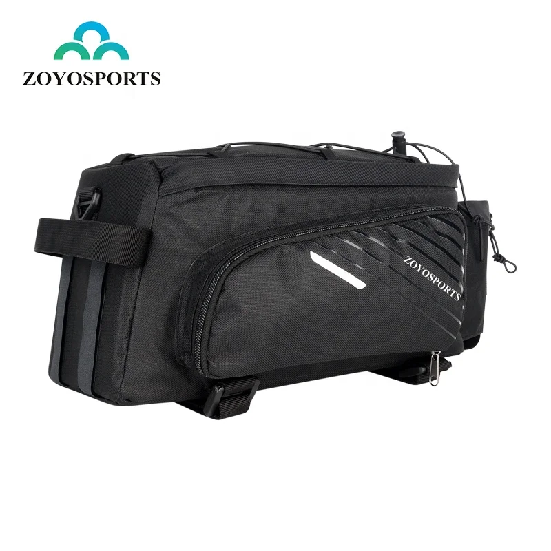 

ZOYOSPORTS Bicycle rack bag Multipurpose Cycling bag With Bungee Cord and Water bottle bag design, Black