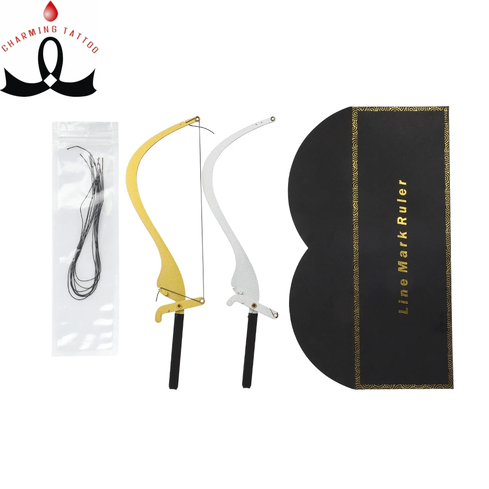 

New Arrival Lushcolor Bow and Arrow Artifact Line Mark Ruler for Eyebrow Permanent Makeup, Golden, sliver