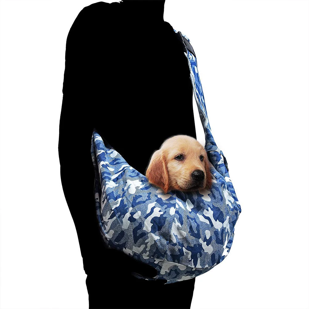 

Small Dog Cat Hands Free Pet Puppy Outdoor Travel Bag Tote Reversible pet sling carrier, Random color
