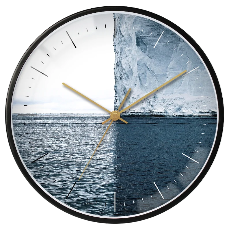 
Promotional gift 12 inch simple plastic frame glass cover custom design logo wall clocks 