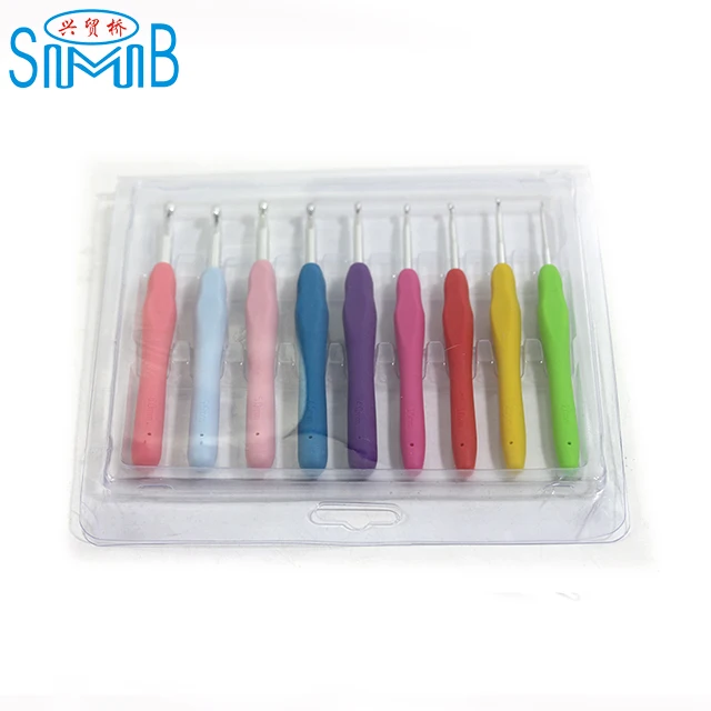 

wholesale high quality 9pcs TPR home use crochet hook with low MOQ