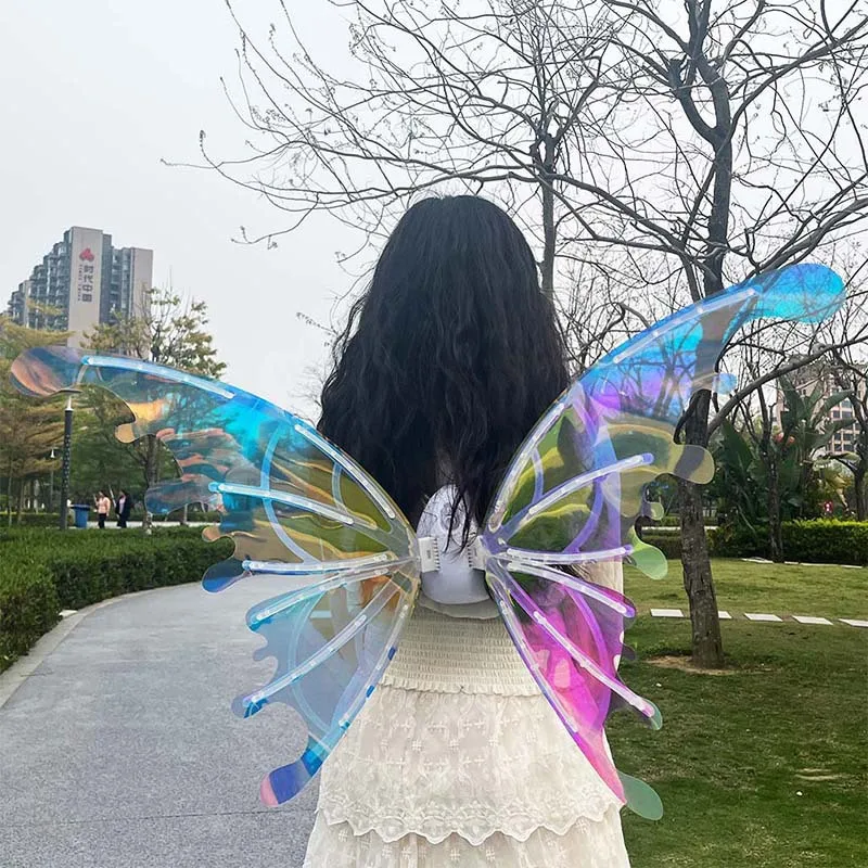 

Nicro Children Butterfly Fairy Wings Angel Costume Party Dress Up Props LED Colorful Glitter Music Fairy Wings Toy