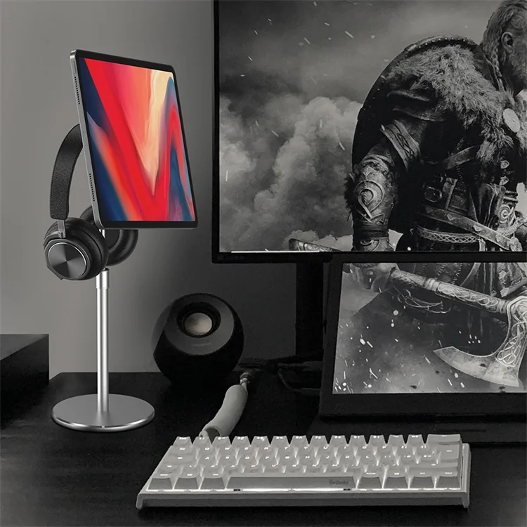 

Adjust Magnetic 360 Degree Aluminium Mobile Portable System Tablet Stand With Headphone Holder