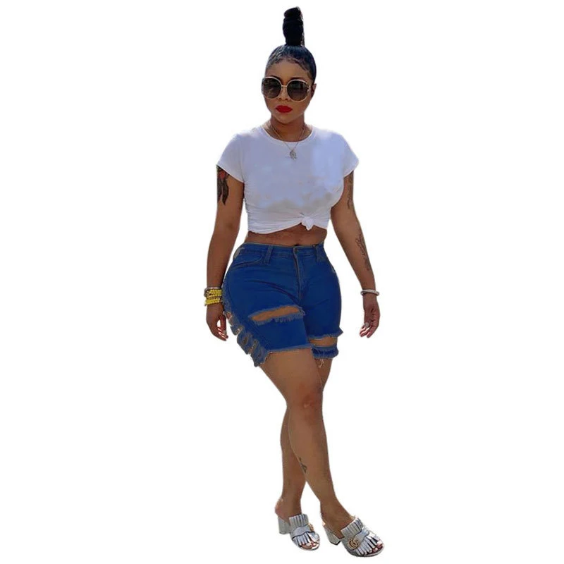 

F21325A new design Hot style skinny ripped sexy button women denim shorts, White, black, dark blue, light blue