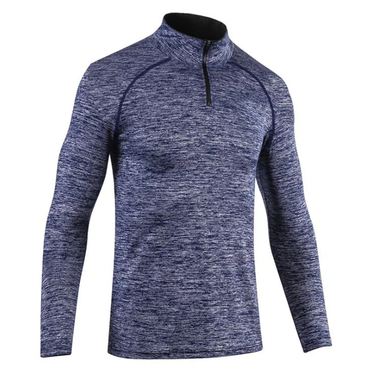 

Gym wearing long sleeves compression men jogging clothes pullover