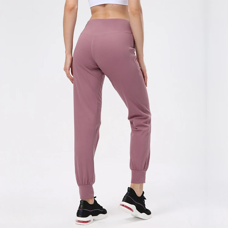 

wholesale women high waist leisure pants loose naked feel pocket sport pants