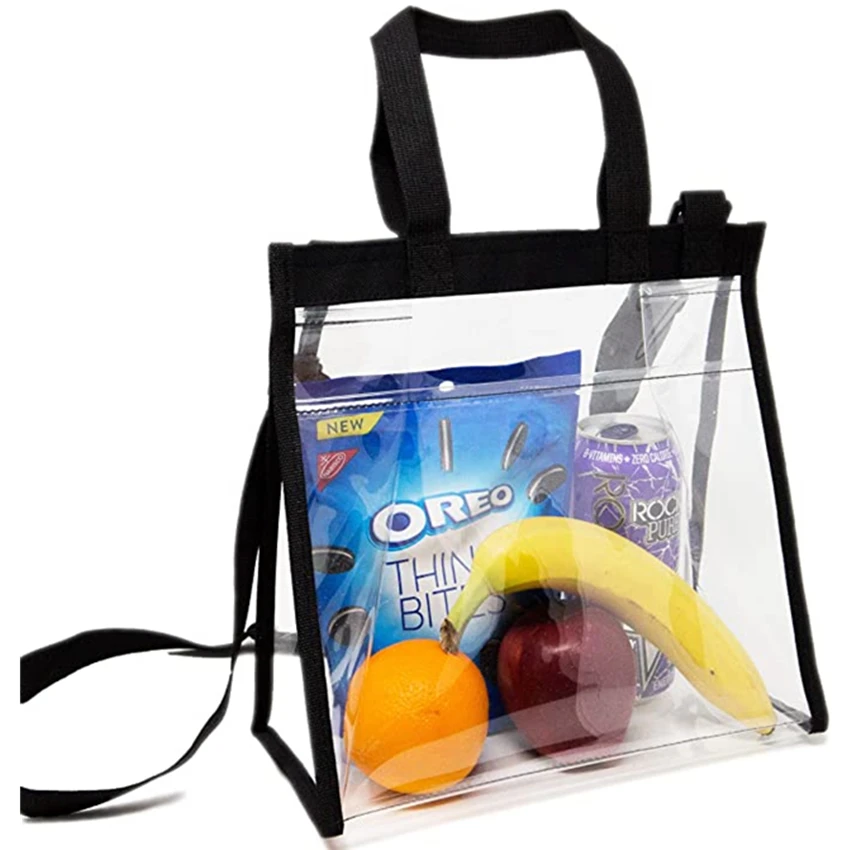

Deluxe Clear Stadium Approved Plastic Bag with Adjustable Strap, Transparent