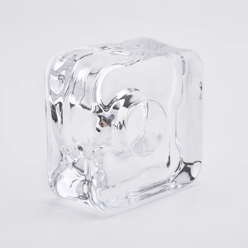 Clear crystal square candle vessel glass candle bottles home decoration