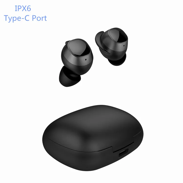 

2020 Waterproof IPX6 APTX II BT 5.0 Deep Bass TWS Earphone Wireless Earbuds with Custom Logo, Black white