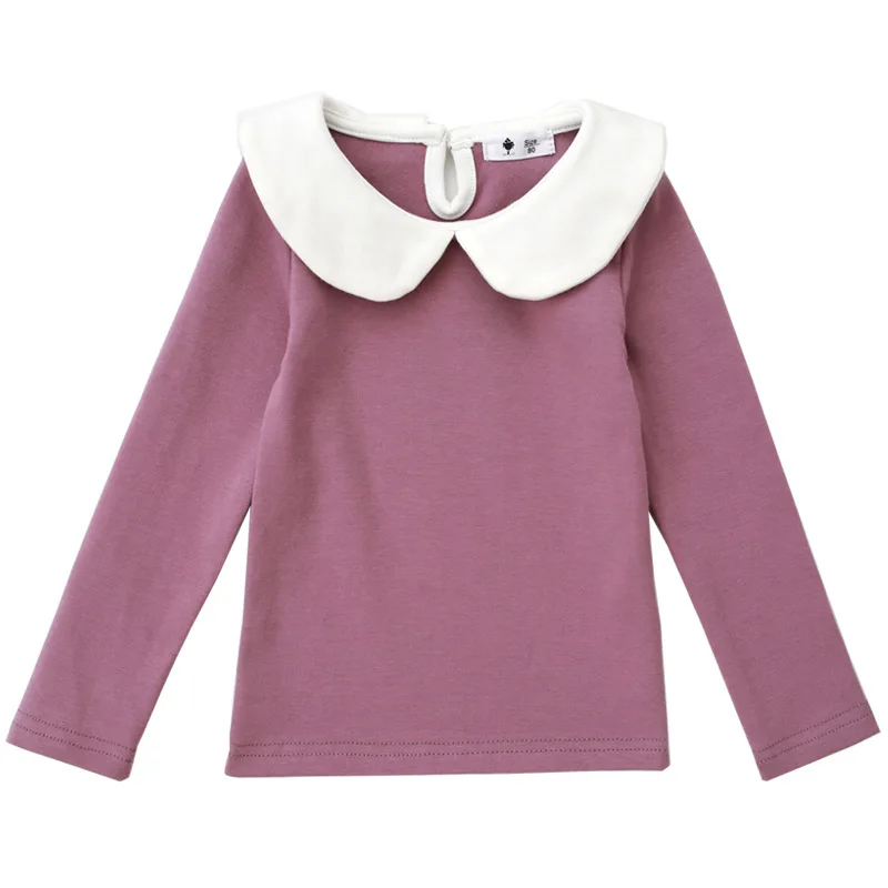 

Girls' foreign style doll collar long-sleeved T-shirt 2020 spring and autumn all-match lapel bottoming shirt cotton top