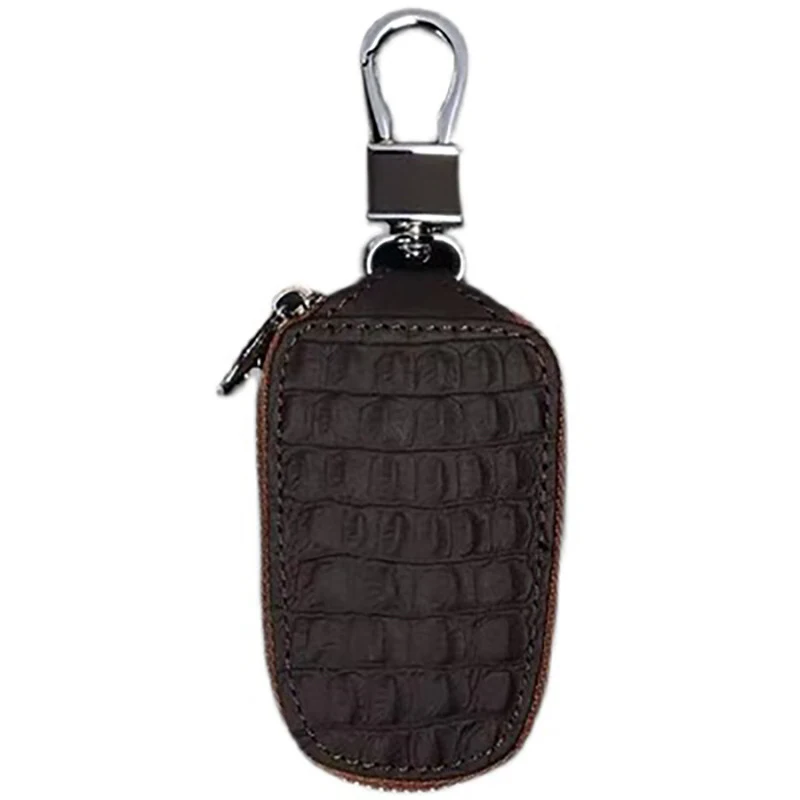 

Creative Crocodile texture England Style Vintage Fashion Keychains Men Women Accessories Mini Protective Shell Car Key Case, Black/brown