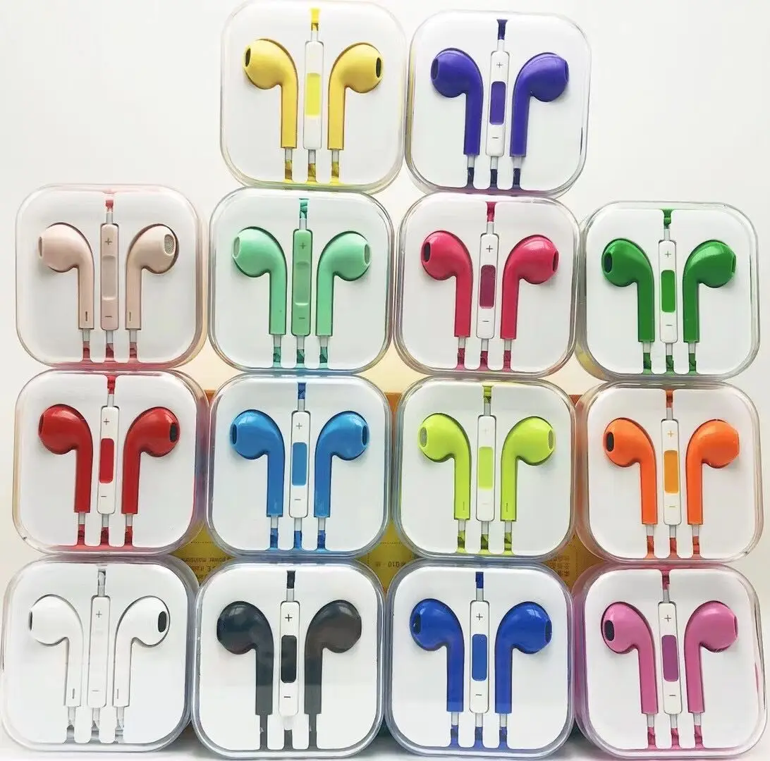 

3.5mm wired bass earphone colorful headphones wired 3.5mm with Mic handsfree gaming earphone wired for Iphone Android universal, 9 colors