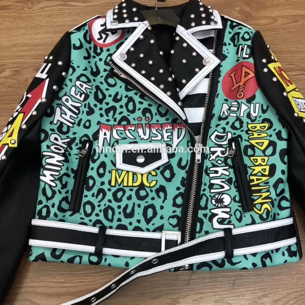 

Best Quality Women Fashion Leather Jacket Punk Street Jacket Wholesale