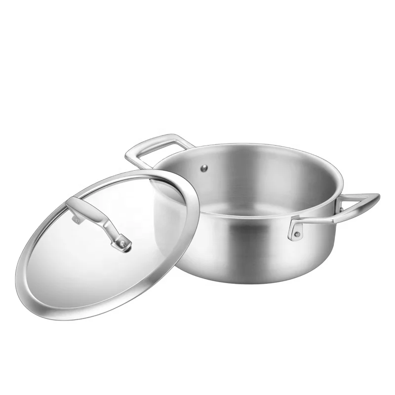 

Eco-friendly Metal 16cm Non Stick Set of Cooking Pots Soup & Stock Pots Cookware Sets, Silver gray