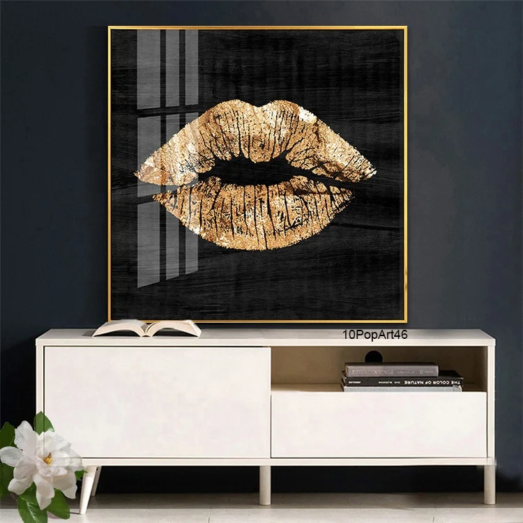 Image of Manufacturer Direct Offer Lips Framed Canvas Printing for Amazon Stores FBA Acrylic Printing