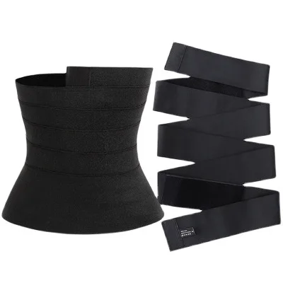 

Hot Sale Slimming Waist Belt bandage Exercise Waist Wrap Trainer Belt for women, Black