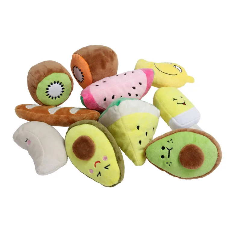 

Custom Dog Chew Toys Mini Various Fruits Pet Plush Squeak Toys for Chewer, Customized