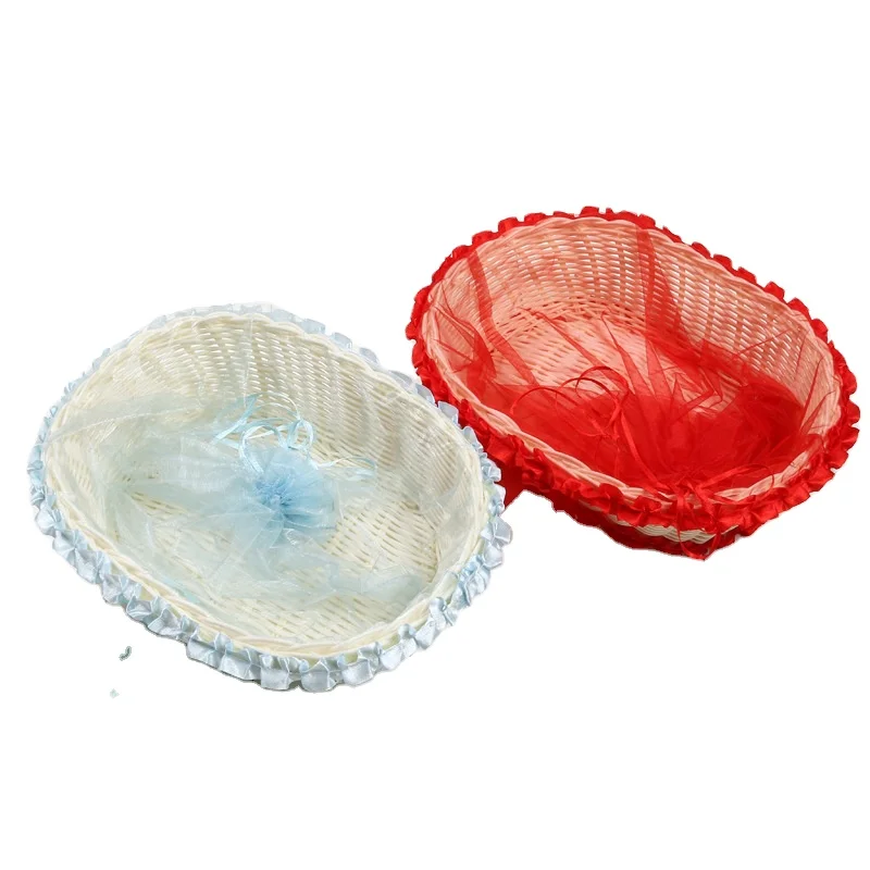 

Creative Wedding Ceremony Candy Box Gift Packaging Mesh Bag Basket, Blue, red, pink