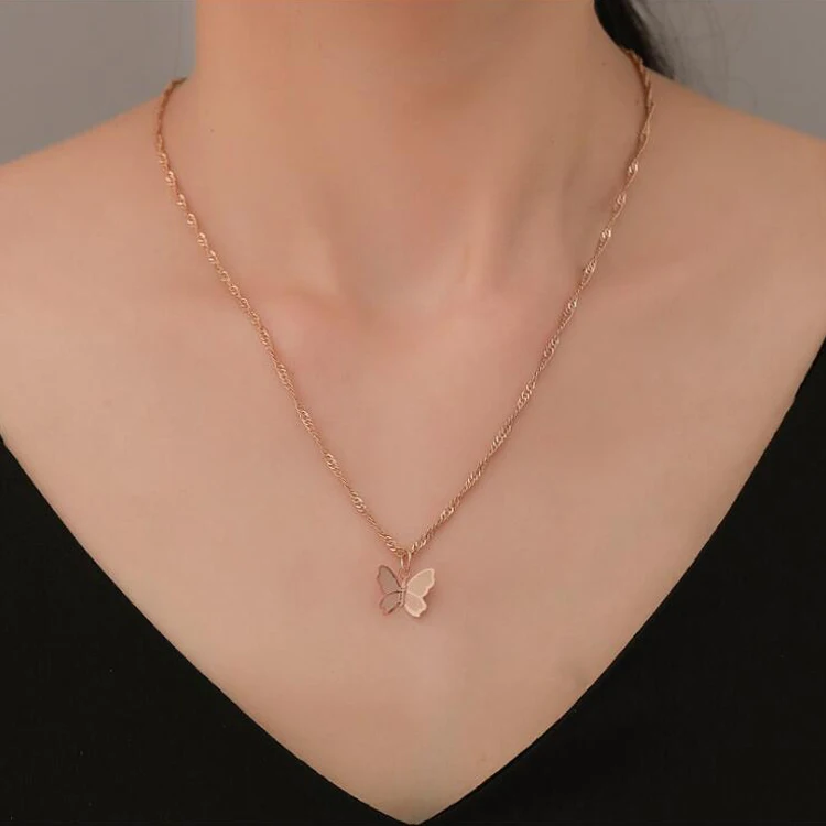 Hot selling small fresh butterfly temperament clavicle chain female personality simple Korean necklace