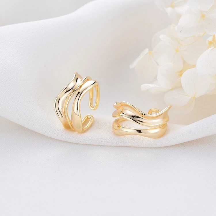 

Fashion Design 14K Gold Plated Open Adjustable Ring