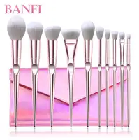

banfi 10pieces new design Custom logo makeup brush set wholesale from Yiwu brush manufacture