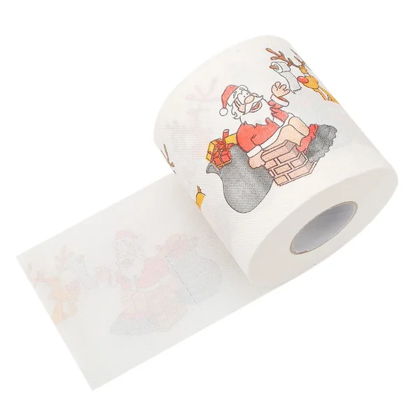 

2 Layers 15 Rolls of Merry Christmas Hand Roll Paper Santa Printing Roll Paper, White