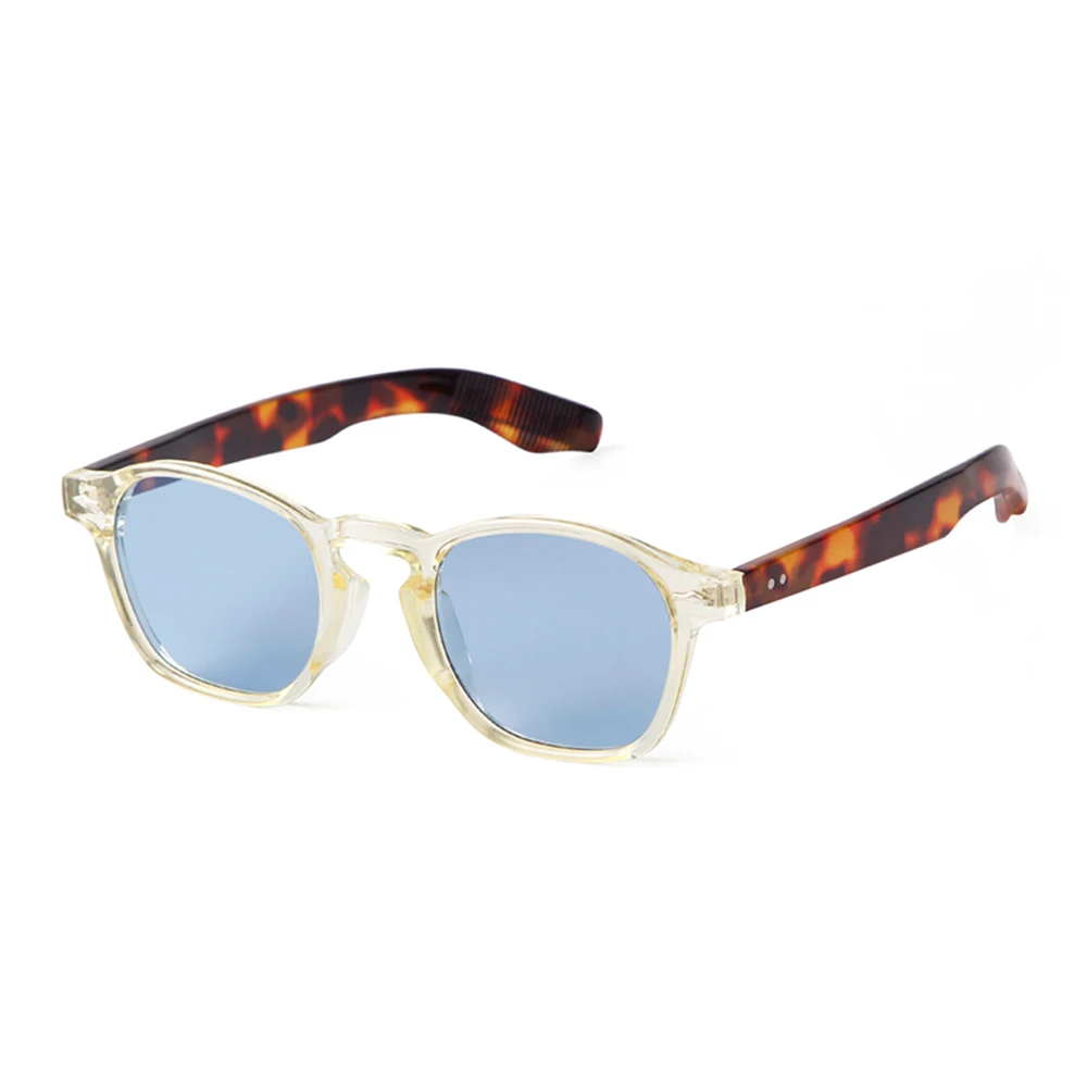 

STORY T333 Fashion Vintage Rivet Tortoiseshell Frame Square Sunglasses Women Men 2023 Brand Designer Retro Blue Lens Sun Glasses