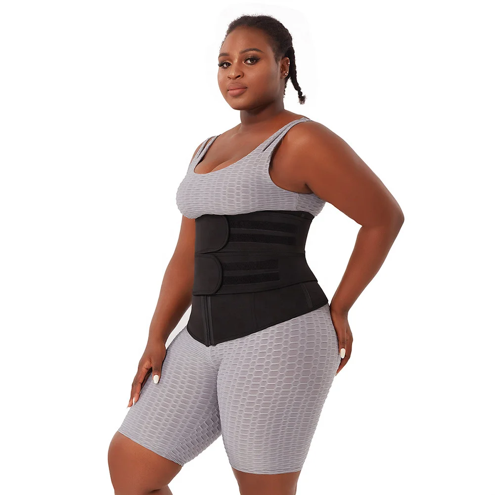 

Customizable LOGO 2 Belt Trainers Zipper Women Slimming Shaper Feeling Girl Workout Bands Waiste Wrap Waist Trainer