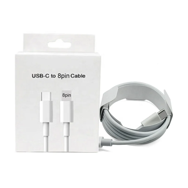 

OEM/ODM 8pin 18W 20W PD original fast charging cable USB-C TYPE-C to Lightings charger data cable for iphone 13 12 pro Max 11 XS, White