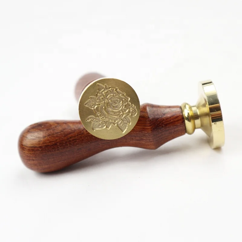 
Factory High Quality Brass Head Wooden Handle Wax Seal Stamp 