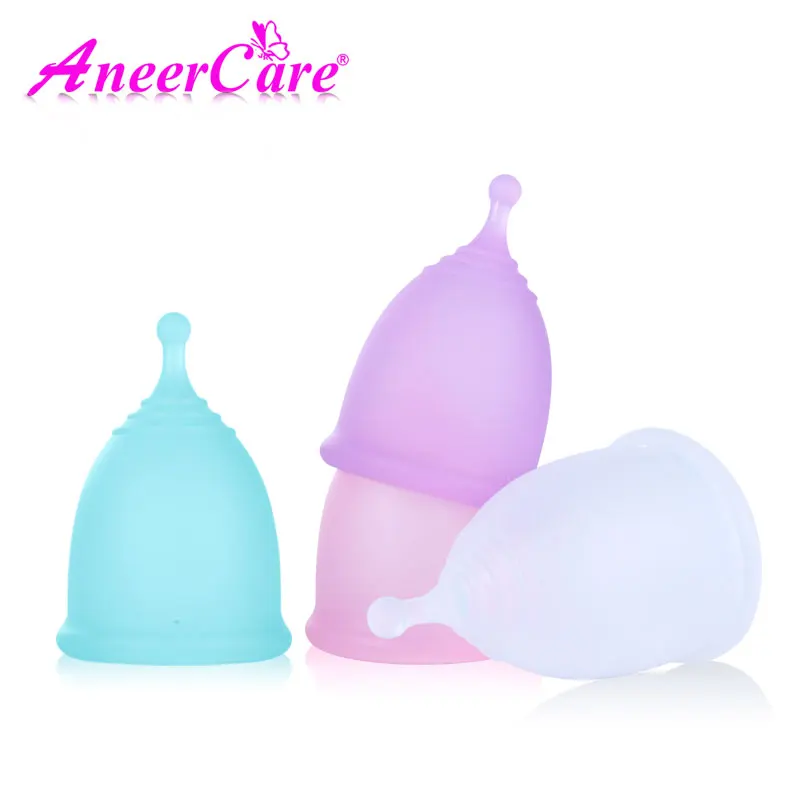 

Organic Wholesale Feminine Copa Menstrual 100% Medical Silicone Menstrual cup, Pink purple white blue