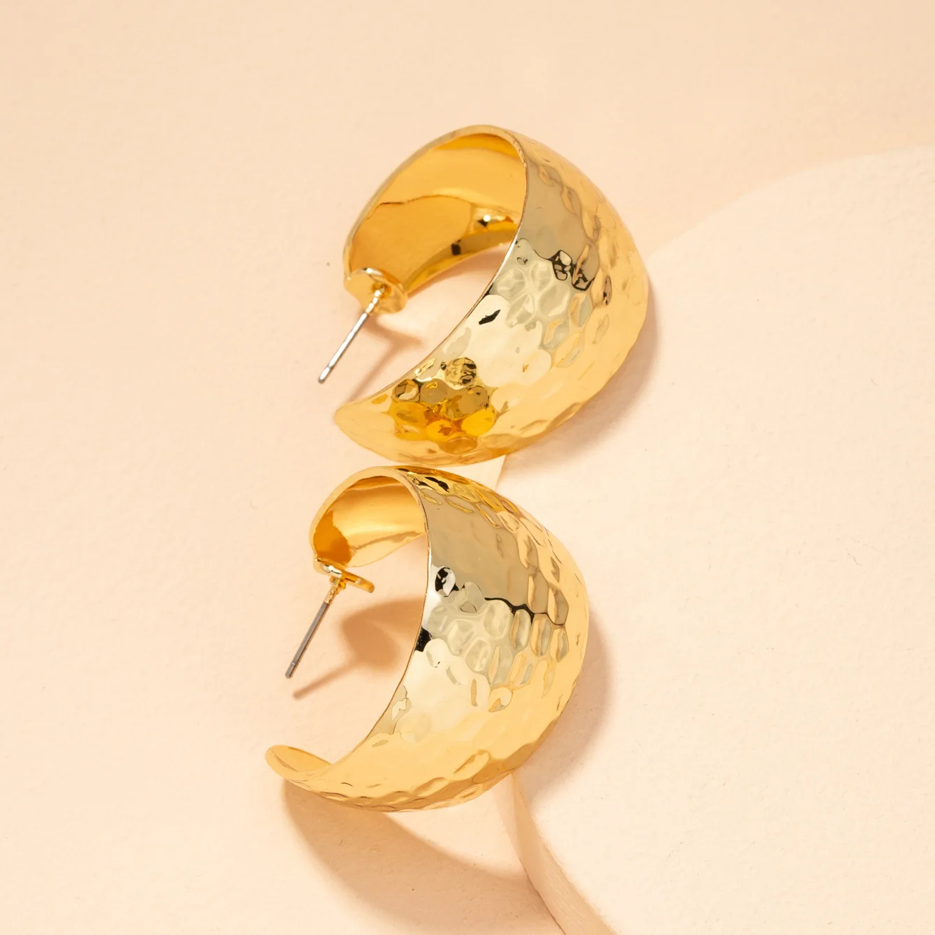 

Simple Round Metal Gold Plated Hoop Earring For Women Minimal Round Earrings Jewelry
