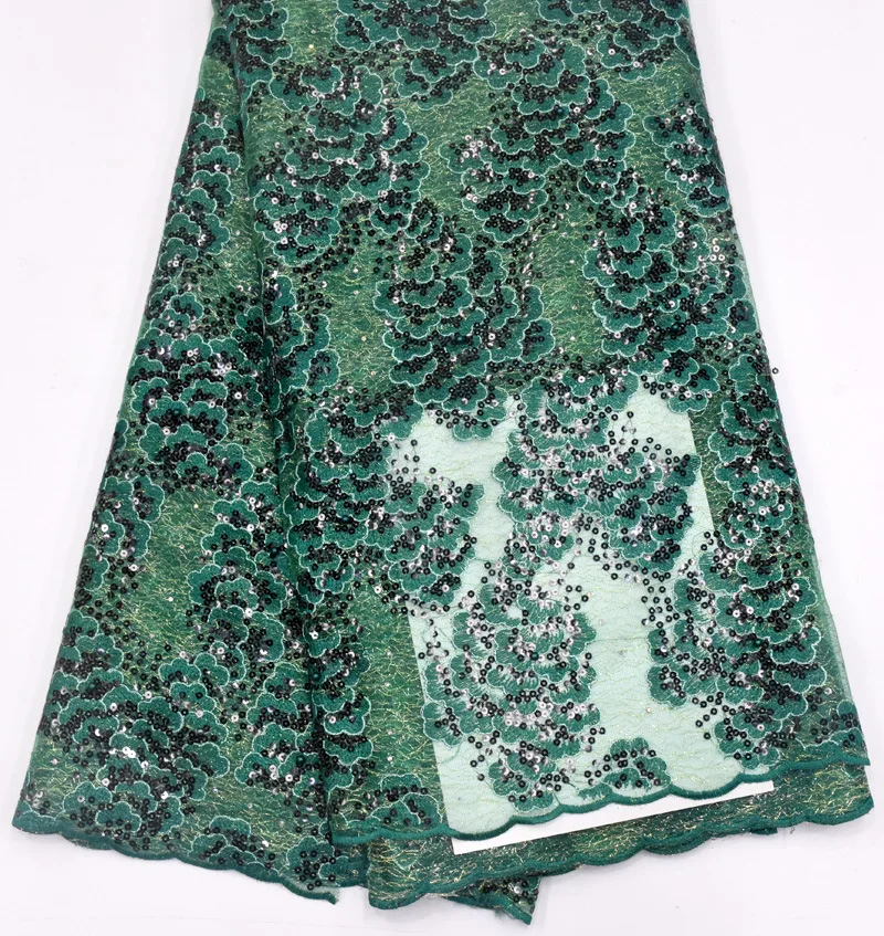 Whole high quality lace fabric,green lace,sequin embroidery lace fabric for wedding dress
