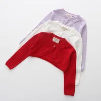 

2020 spring baby cardigan knitting girls sweater white red kids clothes wholesale children's clothing boutiques lizhi427