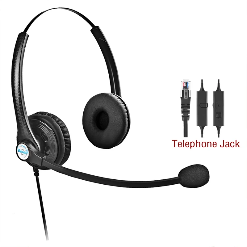 

Best Seller Noise Cancelling Call Center Telephones Headset RJ9/RJ11 Headphone With Microphone And Volume Control For Avaya