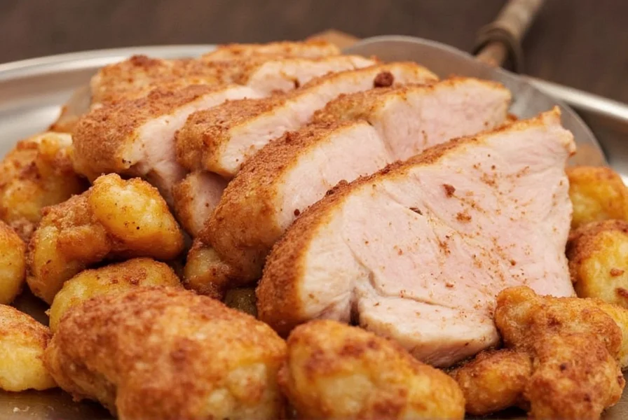 Grilled chicken with cinnamon spice rub on outdoor grill