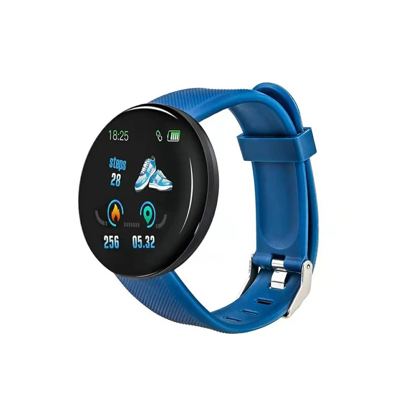 

Smart Watch D18 Bracelet Pedometer Round Screen Heart Rate Smart Wristband Waterproof Fitness Tracker Sport Smart watches, Black/pink/white